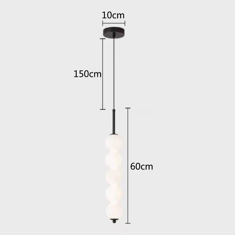 Lámpara colgante DecorBites™ LED de cristal blanco perlado para decoración de cocina o bar - Lámpara colgante de burbujas