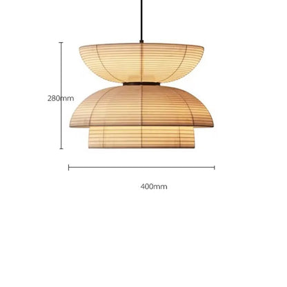 DecorBites™ Japanese Wabi Sabi Fabric Pendant Light: Traditional and Creative Lighting for Dining Room