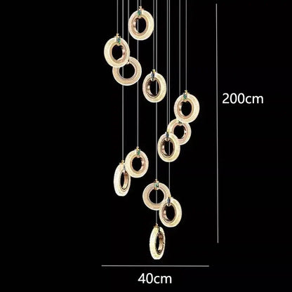 DecorBites™ LED Staircase Chandeliers | Modern Living Room Pendant Light Fashion Indoor Lighting