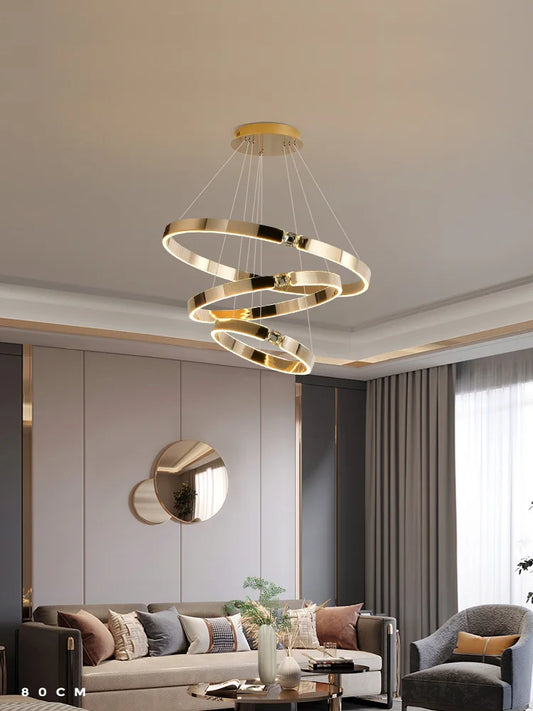 DecorBites™ Diamond Ring Chandelier | Nordic Crystal Bedroom and Living Room Luxury Lamp