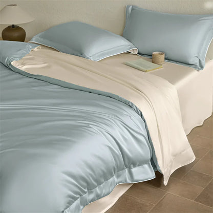 Decobites Luxury 600TC Egyptian Cotton Bedding Set: Duvet, Bed Sheet, Pillowcases - Queen King Size