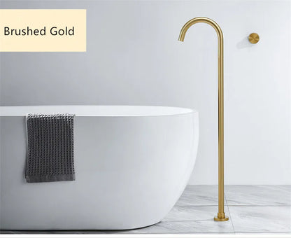 DecorBites™ Brushed Gold Black Floor Mounted Bathtub Shower Faucet