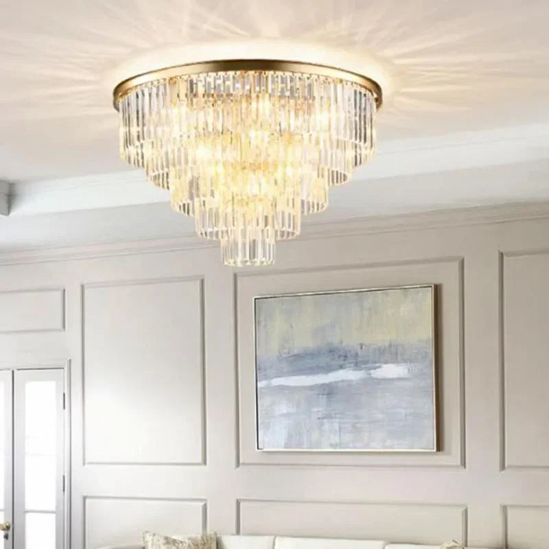 DecorBites™ Crystal Flush Ceiling Light: Stylish Bedroom & Hotel Home Decor Lighting