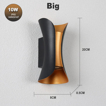 Aplique de pared LED impermeable DecorBites™ de 10 W, moderno y lujoso, para interiores y exteriores.