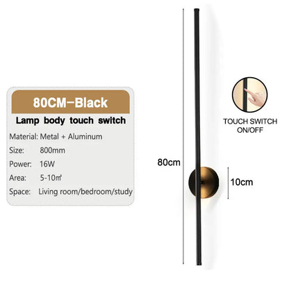 DecorBites™ Dimmable LED Wall Sconce Black Wall Lighting for Bedroom Living Room