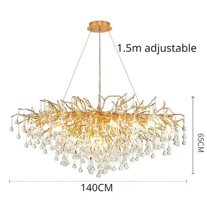 DecorBites™ Crystal Branch Chandelier | Indoor Luxury Gloss Light for Living & Dining Room