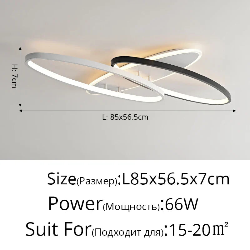 DecorBites™ LED Rectangular Chandelier Art Ceiling Light for Living Room Bedroom