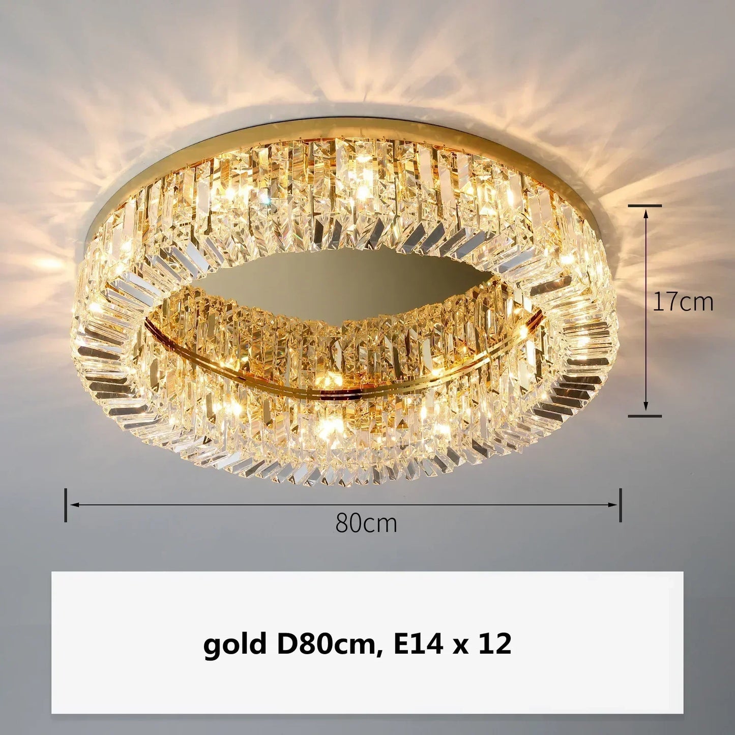 DecorBites™ Gold Crystal Pendant Chandelier for Modern Dining Room Lighting