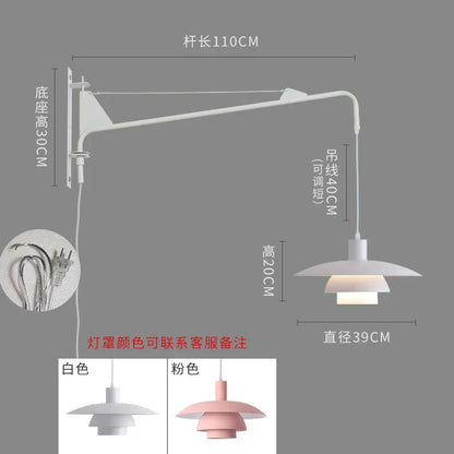 Lámpara de pared giratoria DecorBites™ Cream Wind con brazo oscilante para iluminación interior