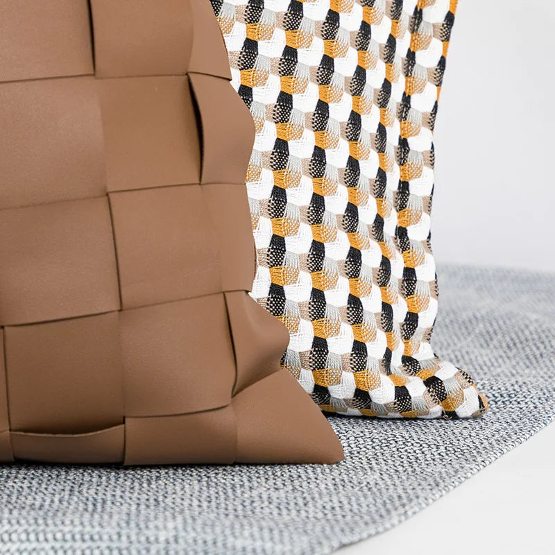 Suede Geometric Cushion Cover