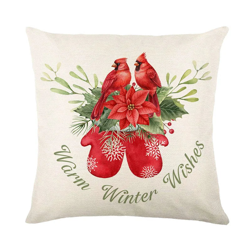 DecorBites™ Christmas Snow Elk Pillow Cover for Festive Home Decor