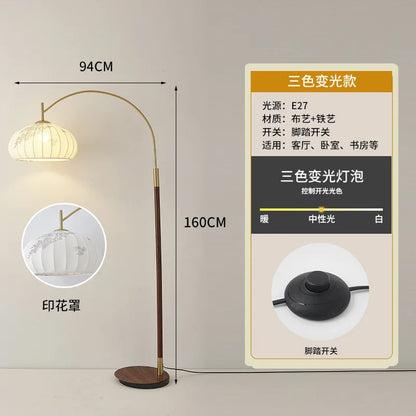 DecorBites™ مصباح أرضي عتيق على شكل صيد السمك لغرفة المعيشة وغرفة النوم والدراسة