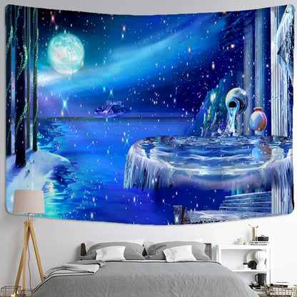 Decobites Starry Night View Tapestry: Bohemian Psychedelic Mystery Wall Hanging for Home Aesthetics