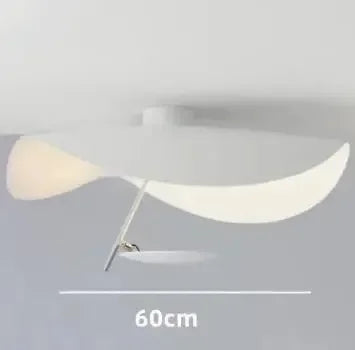 DecorBites™ Lederam Manta Pendant: Industrial Black & Gold Ceiling Light with Lotus Leaf Design