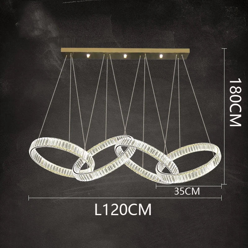 DecorBites™ Crystal Chandelier Pendant Light for Living Room Dining Room Ceiling Lighting