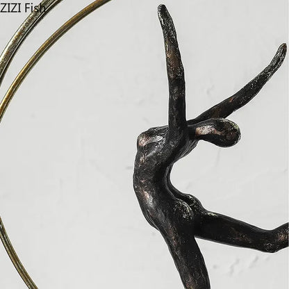 DecorBites™ Gymnast Figures Statue Resin Sculpture Room Decor Abstract Athlete Aesthetics