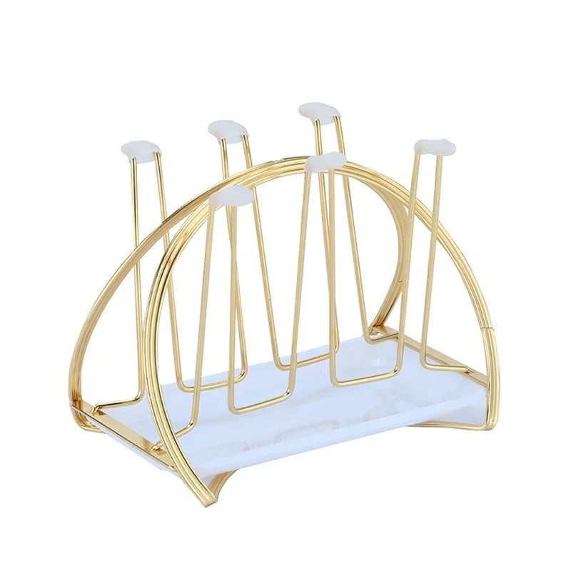 DecorBites™ Glass Cup Spin Rack Mug Holder Stand Kitchen Organizer Tray