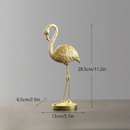 DecorBites™ Golden Flamingo Resin Figurines: Luxury Animal Decor for Home & Office