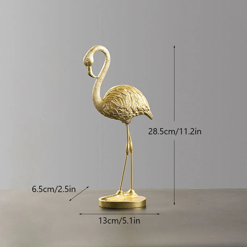 Gold Resin Flamingo Figurine