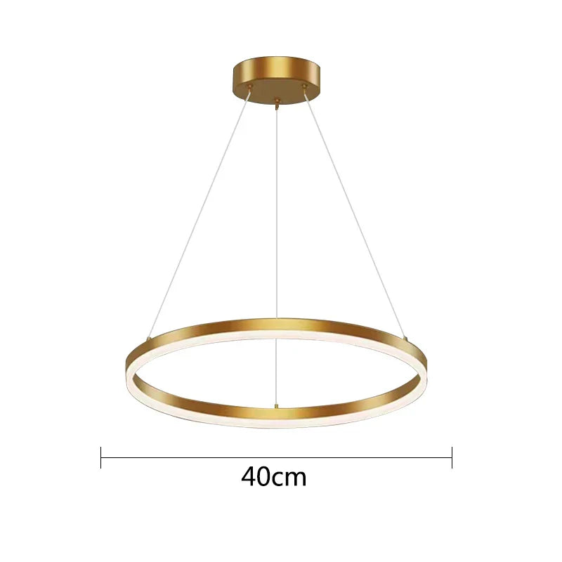 Lámpara colgante DecorBites™ Gold Ring, lámpara de techo LED circular de acrílico