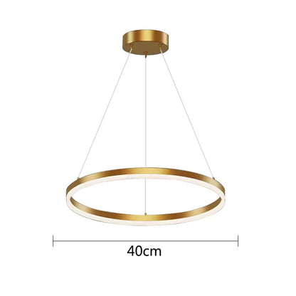 Lámpara colgante DecorBites™ Gold Ring, lámpara de techo LED circular de acrílico