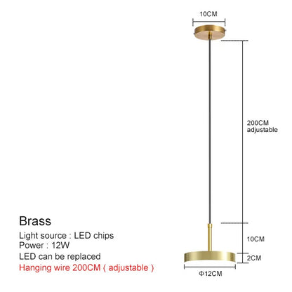 DecorBites™ Brass LED Pendant Lights for Modern Nordic Style Bedroom and Dining Room
