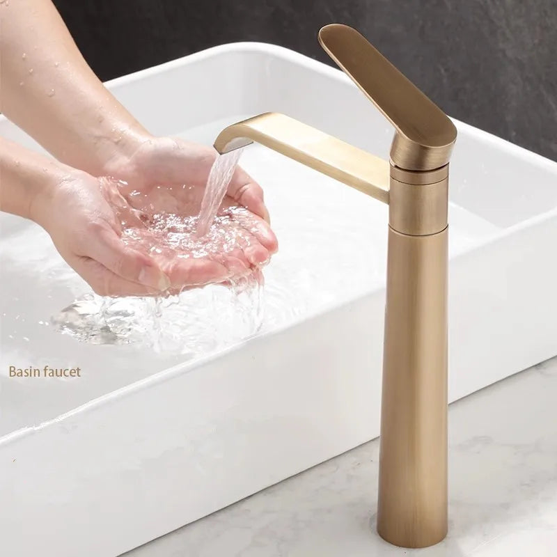 DecorBites™ Antique Bronze Basin Faucet Hot & Cold Brass Sink Mixer Tap