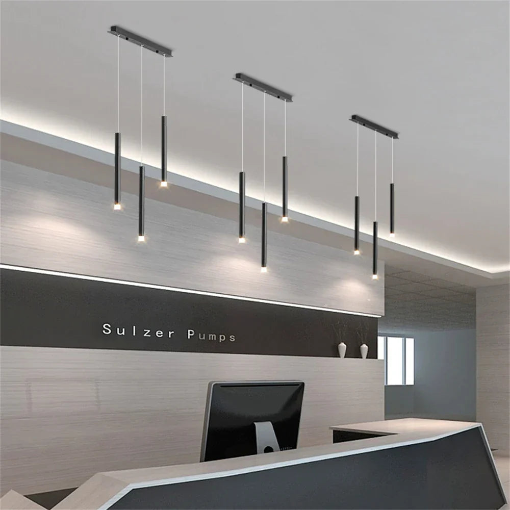 Decorbites™ Lámpara de Araña Cilíndrica Brillante para Bar, Restaurante, Mesa de Noche y Recepción de Empresa
