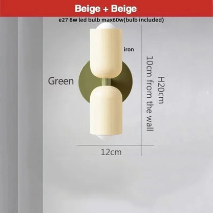 DecorBites™ LED Wall Lights Colorful Iron Double Heads Modern Bedside Lamp