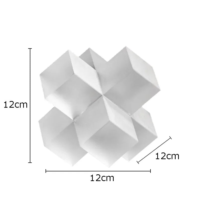 DecorBites™ Escultura geométrica de cristal con forma de cruz, decoración de escritorio, estatua cuadrada esmerilada