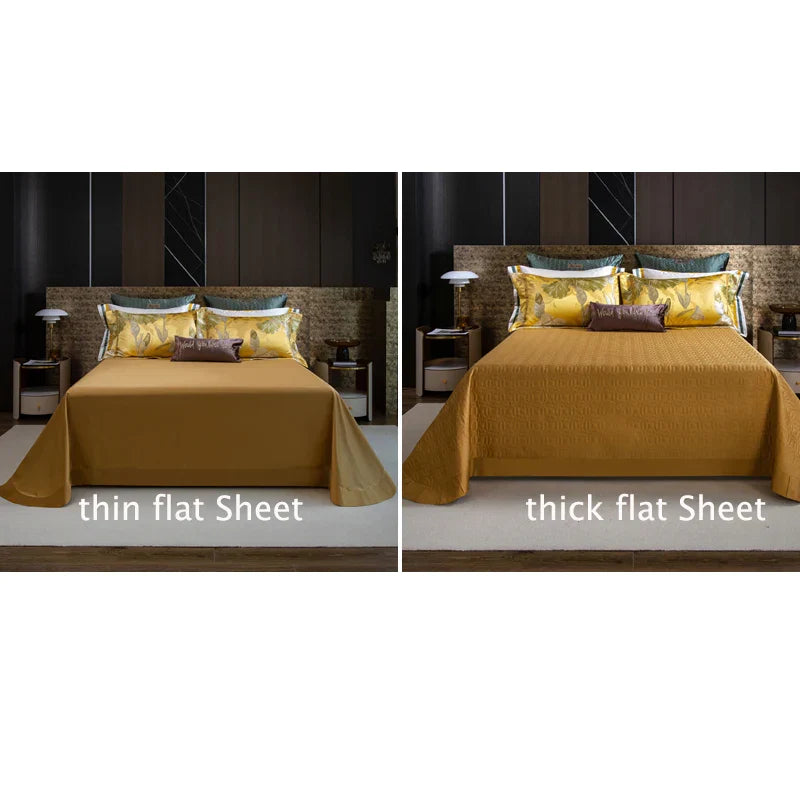 Decobites Jacquard Bedding Set in 1000TC Egyptian Cotton, Queen/King Size Bedlinens