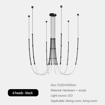 SANDYHA Modern Bamboo Chandelier LED