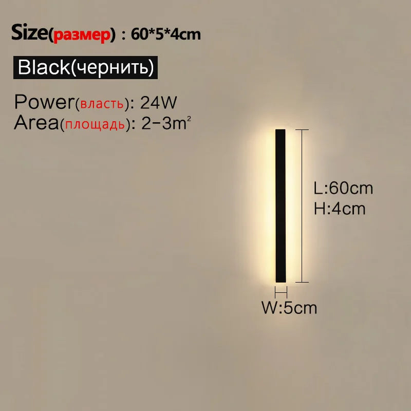 SLL Black Modern Waterproof Wall Light