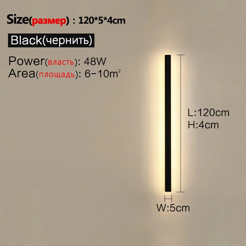 SLL Black Modern Waterproof Wall Light