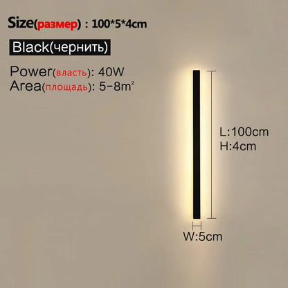 SLL Black Modern Waterproof Wall Light