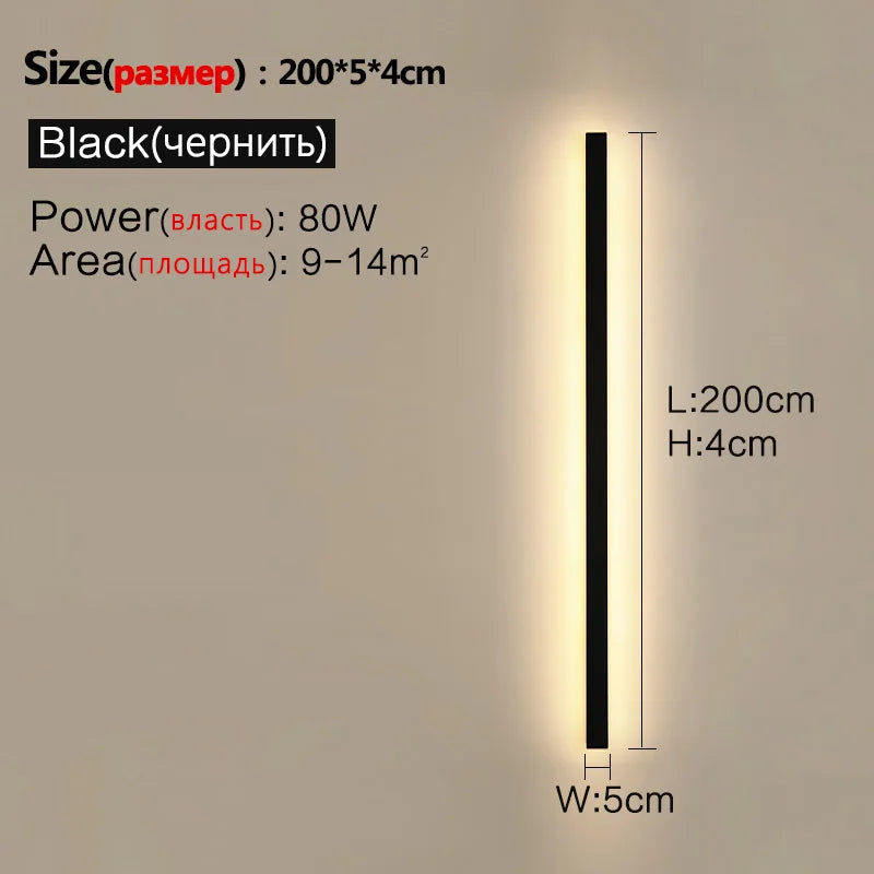 SLL Black Modern Waterproof Wall Light