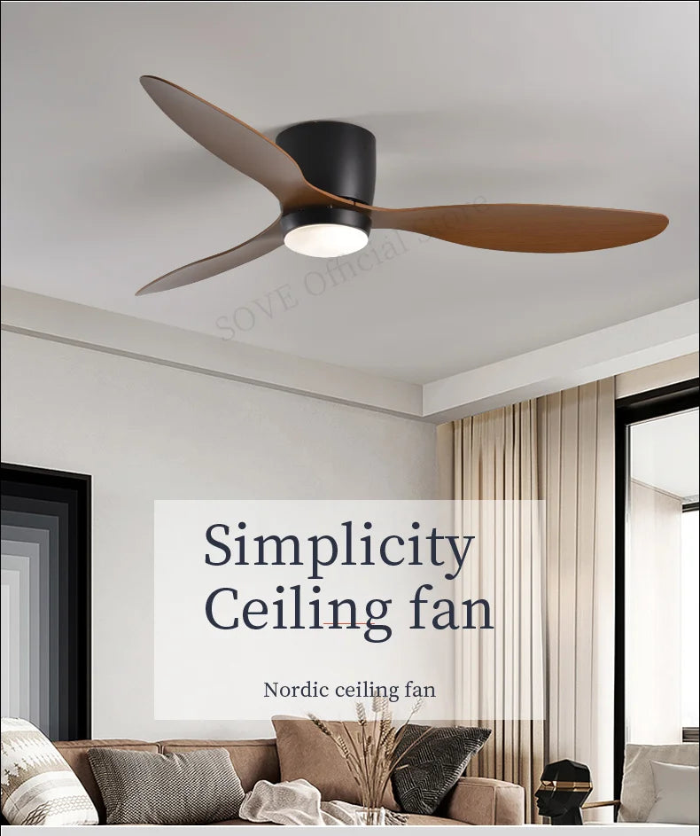 SOVE Modern White LED Ceiling Fan