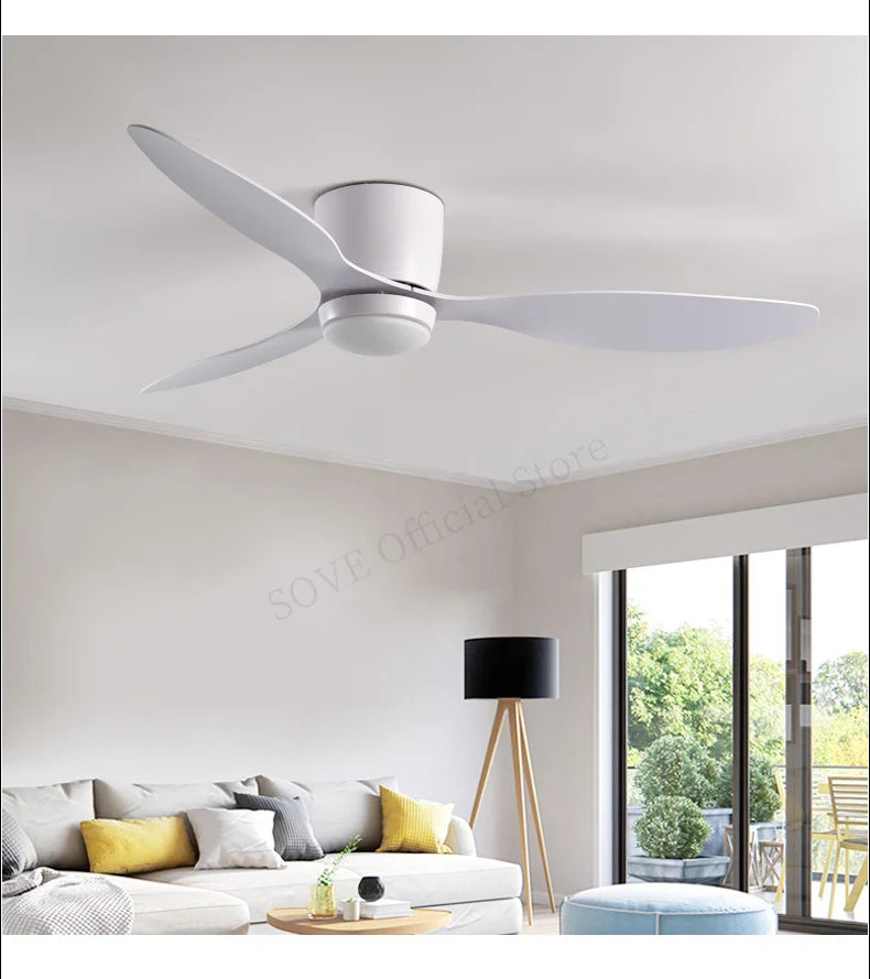 SOVE Modern White LED Ceiling Fan