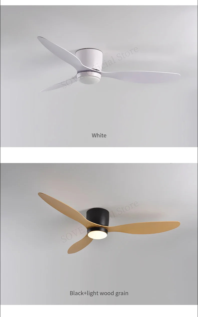 SOVE Modern White LED Ceiling Fan