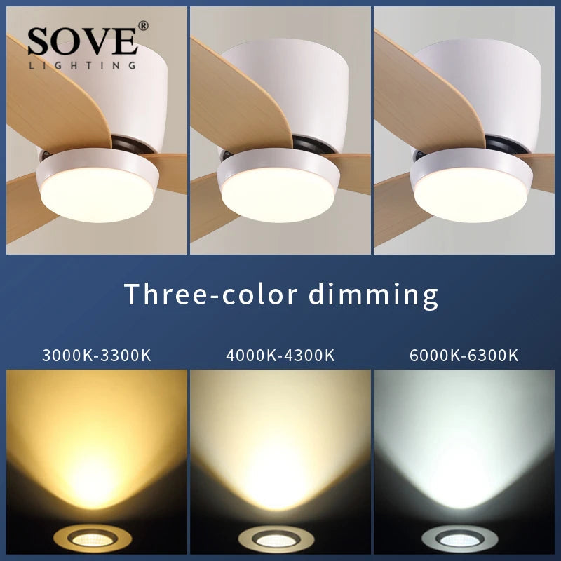 SOVE Modern White LED Ceiling Fan