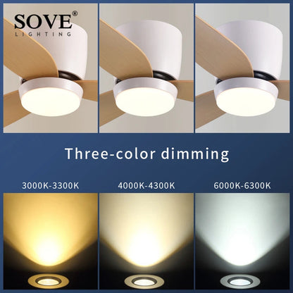 SOVE Modern White LED Ceiling Fan