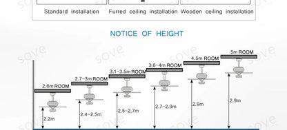 SOVE Modern White LED Ceiling Fan