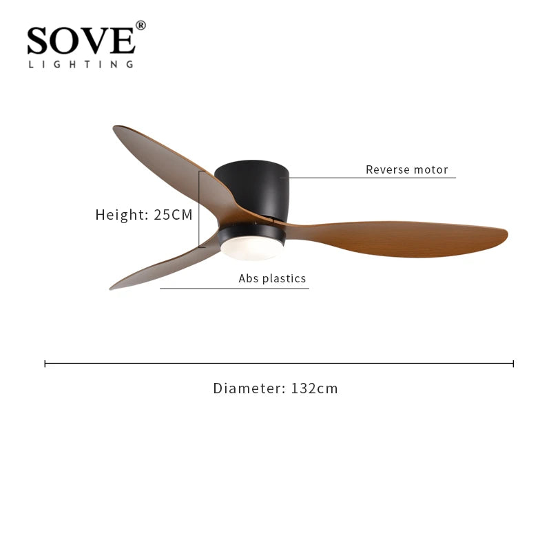 SOVE Modern White LED Ceiling Fan