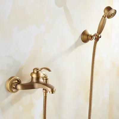 DecorBites™ Brass Bathtub Shower Set Wall Mounted - Hot and Cold Mixer Taps