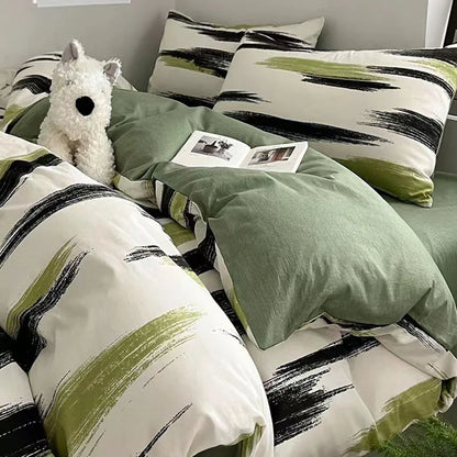 DecorBites™ Cartoon Print Bedding Set: Breathable Duvet Cover, Bed Sheet, Pillowcases - Double & Single Sizes