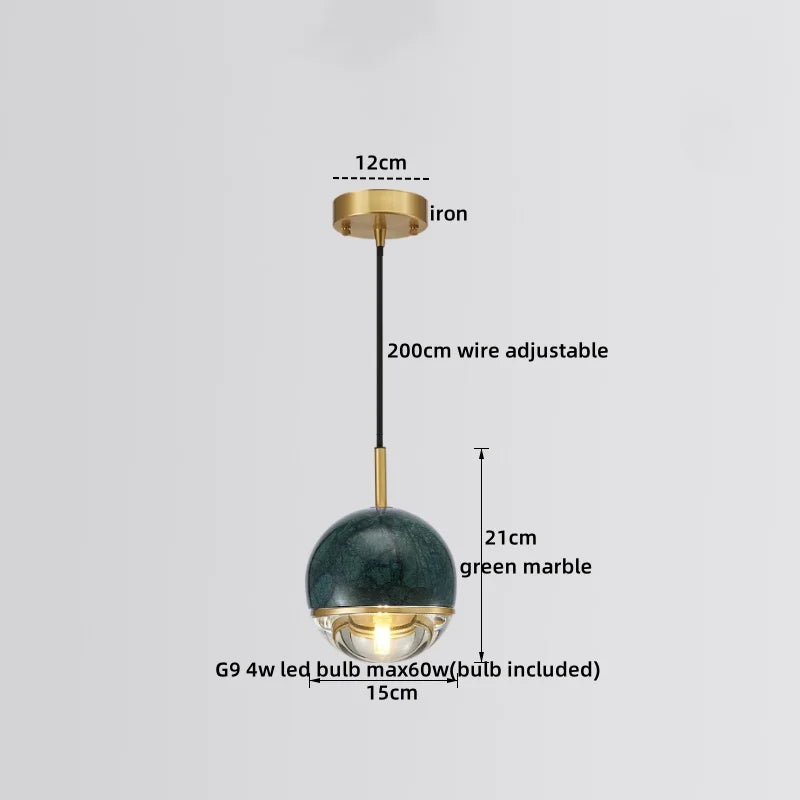DecorBites™ LED Marble Pendant Lamp: Modern Luxury Hanging Light for Home, Restaurant & Bedroom