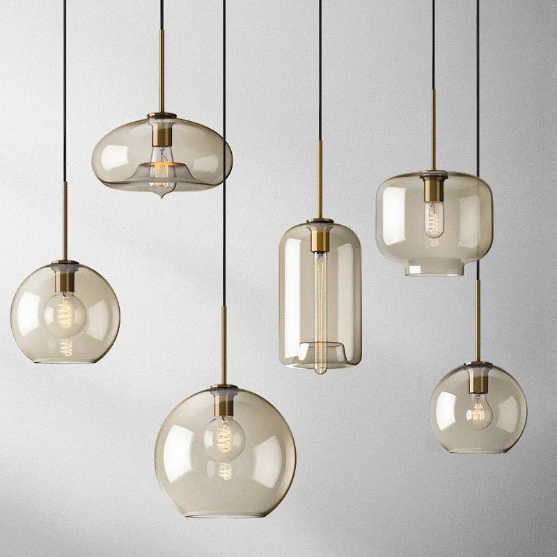 Decorbites™ Lámpara colgante de vidrio LED retro industrial para cocina y restaurante