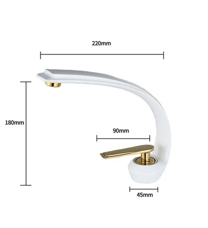 DecorBites™ Gold Black Bathroom Faucet Brass Sink Mixer Tap Single Handle Hot Cold Brush Gold