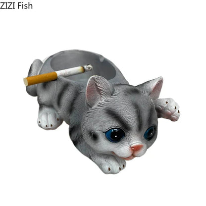 DecorBites™ Kittens & Puppies Resin Ash Tray - Smoking Accessories for Office Table
