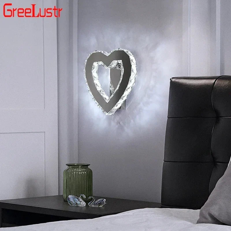 DecorBites™ Crystal LED Wall Sconce: Modern Minimalist Lighting for Living Room, Bedroom, Hallway